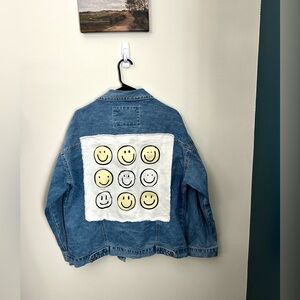 Smiley Patch Denim Jacket